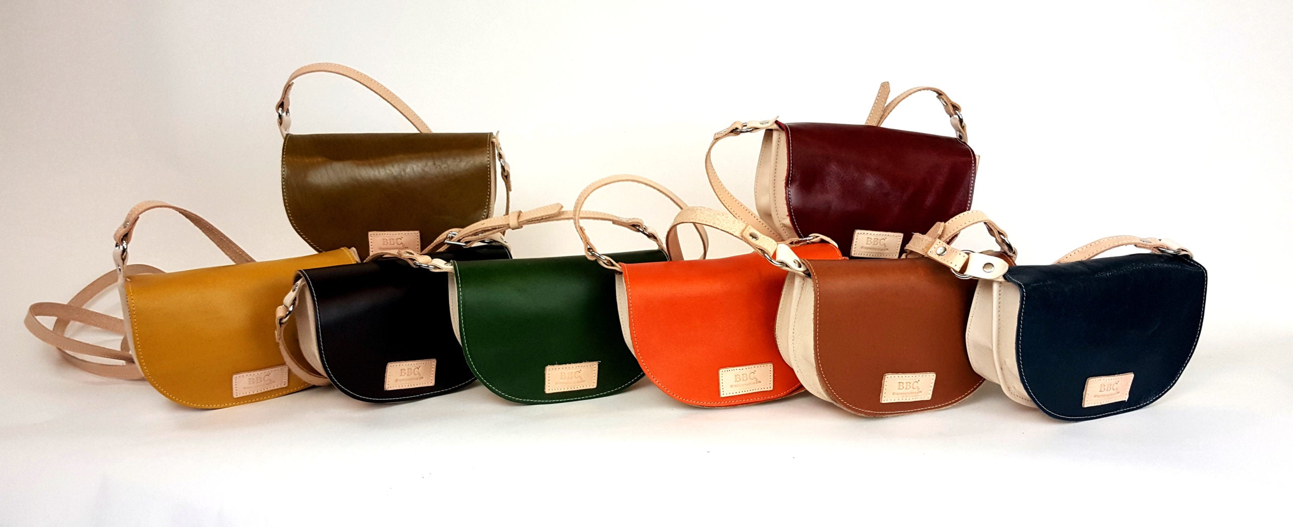 Half Moon Genuine Full Grain Vegetable Leather Flap Bag