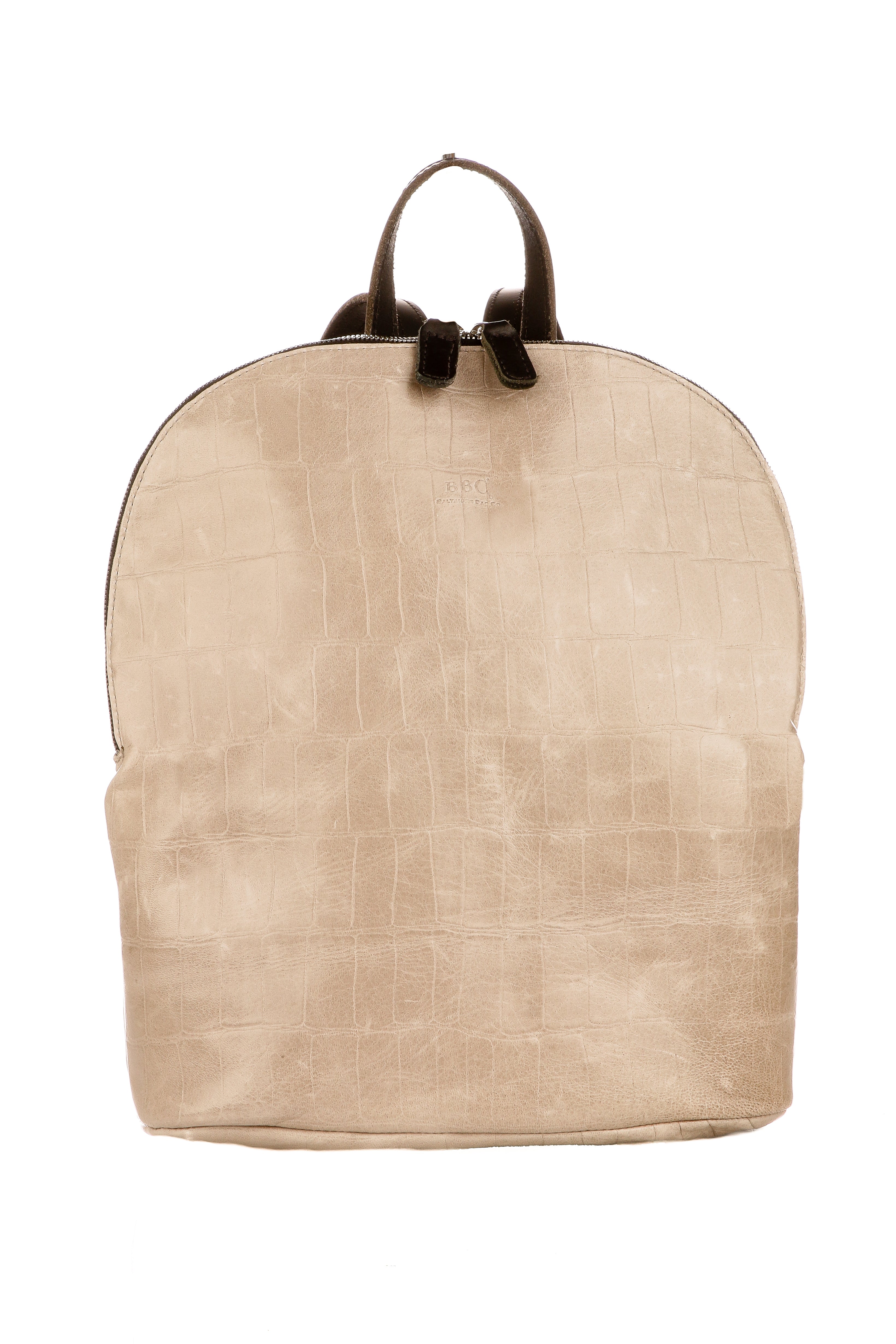 Gray Lambskin Croc Print Backpack