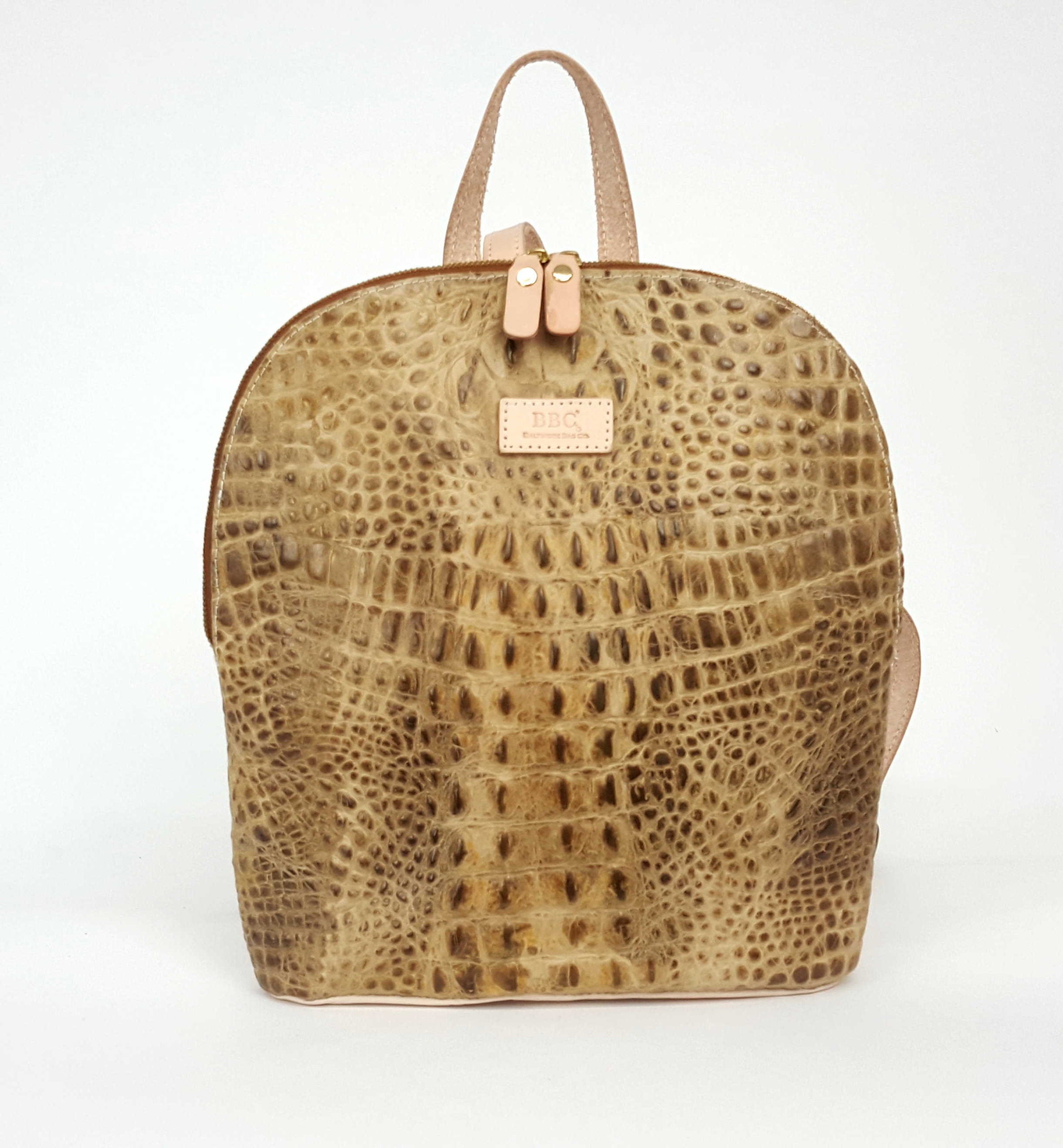 Simply Exotic Genuine Full Grain Croc Leather Backpack