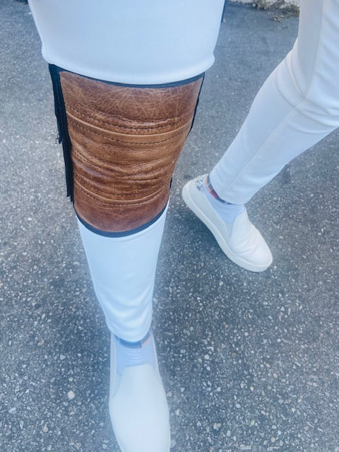 Genuine Leather Knee Support and Brace
