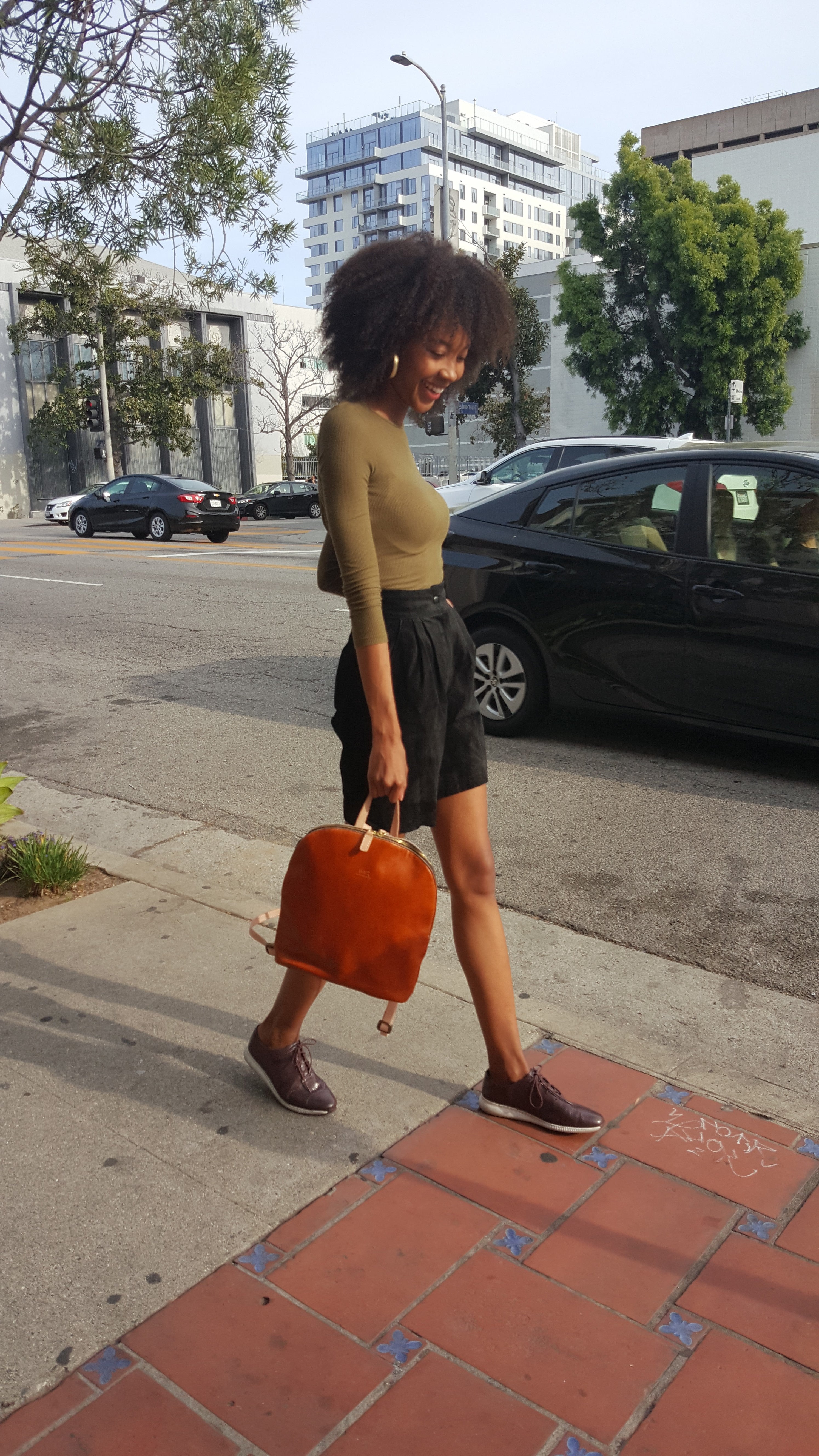 Sleek Genuine Full Grain Vegetable Leather Backpack