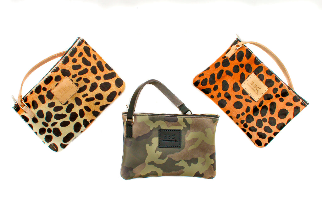 Cross Body Calf Hide Cheetah Print. Phone Case & Small Bag