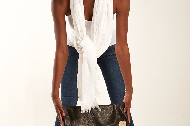 California Fold Over Clutch Bag. Soft Full Grain Genuine Leather