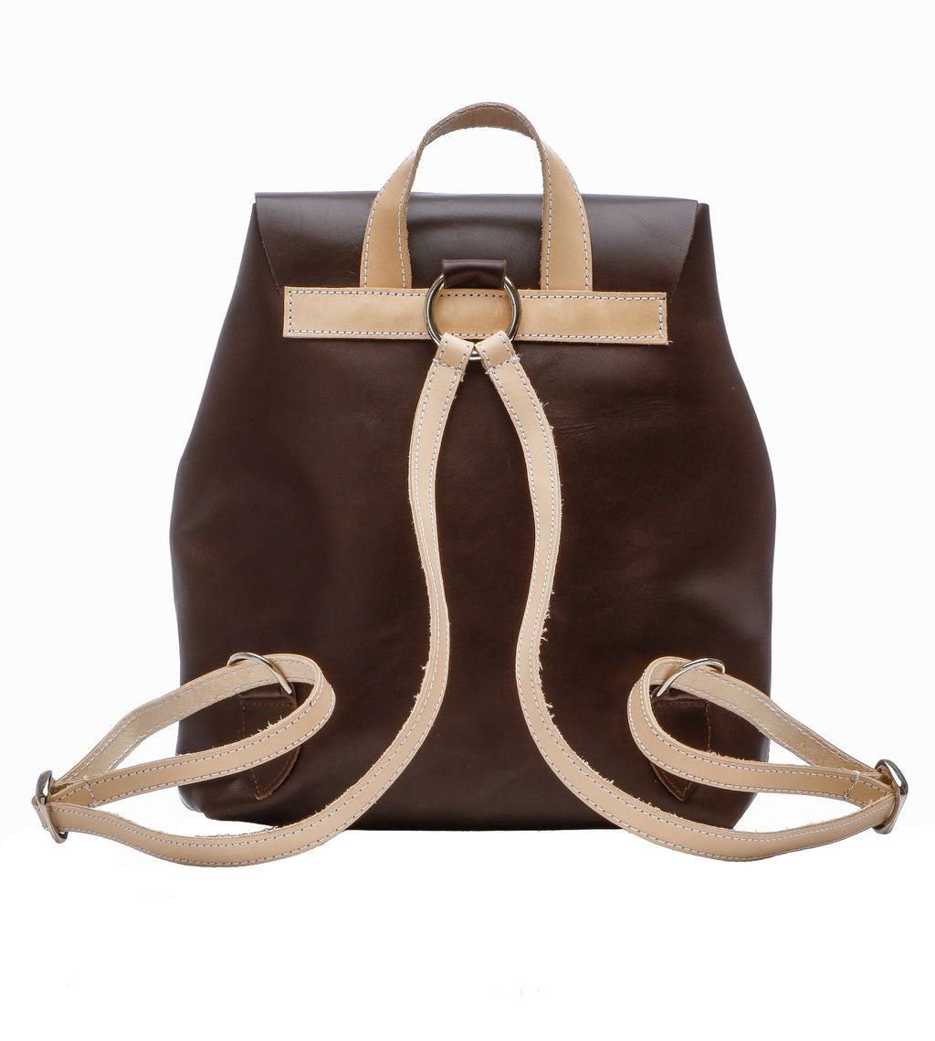 Snap Sides Genuine Full Grain Vegetable Leather Backpack