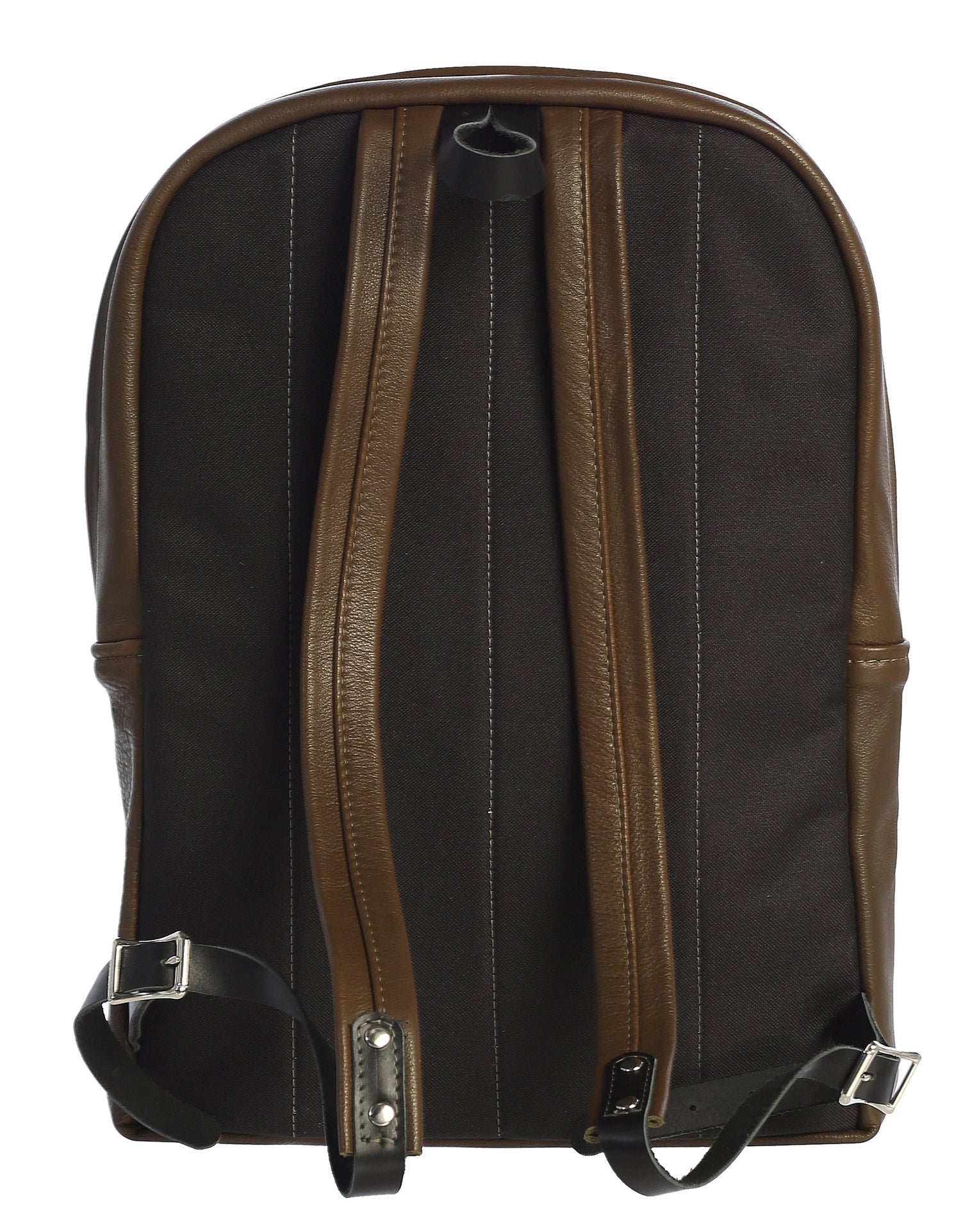 BBC Full Grain Pyramid Embossed Leather Backpack w Black Stripes and Logo