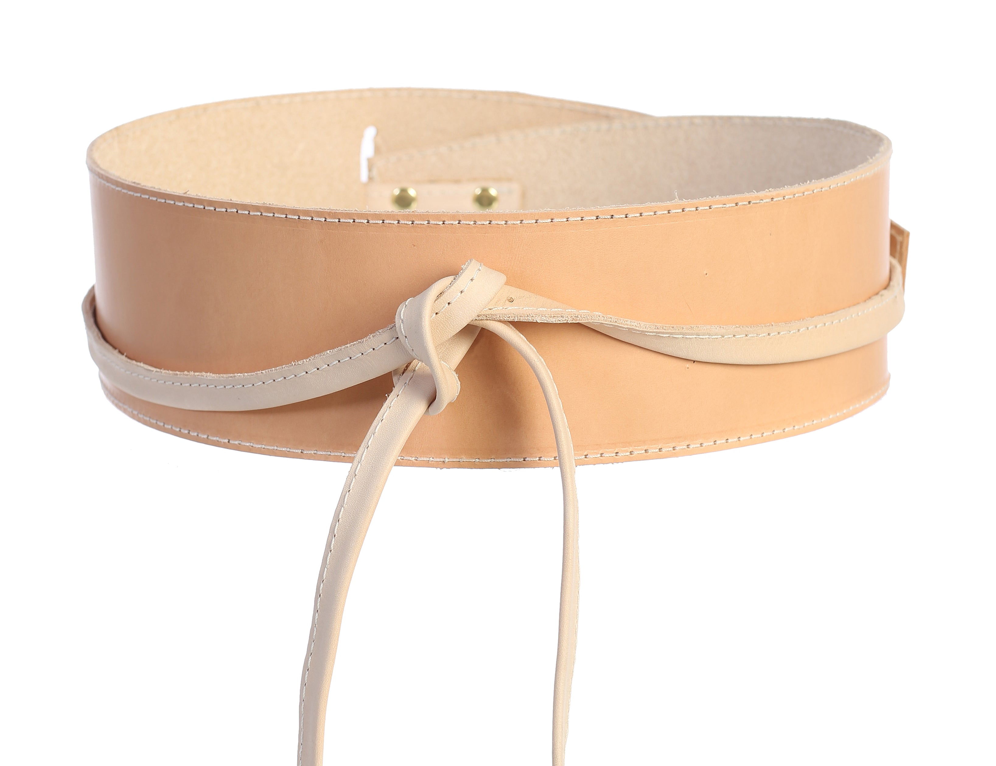 Obi Belt. Genuine Leather Wraps around the Waist into a Slit. 3" Corset Belt