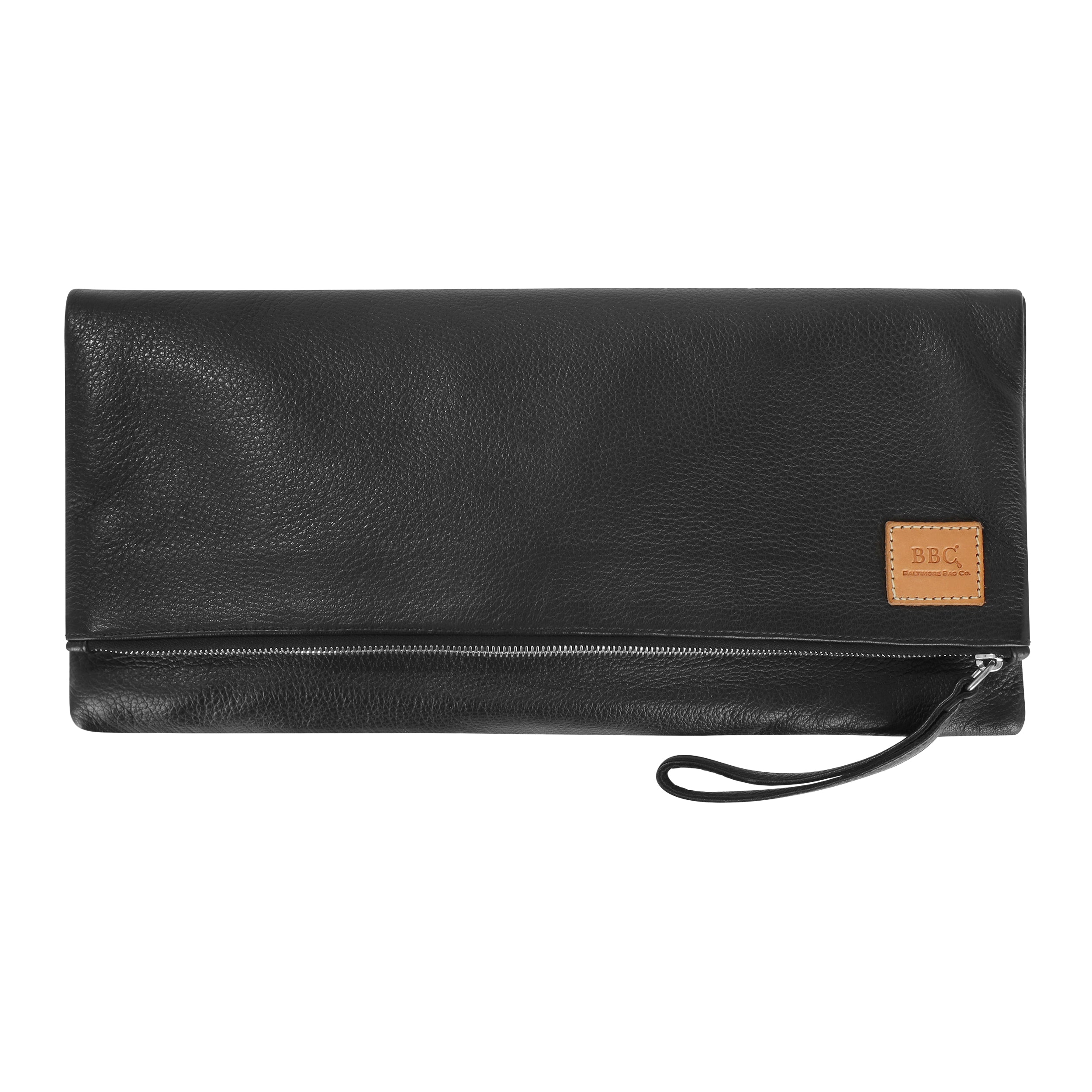 California Fold Over Clutch Bag. Soft Full Grain Genuine Leather