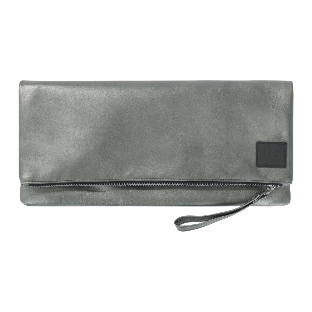 California Fold Over Clutch Bag. Soft Full Grain Genuine Leather