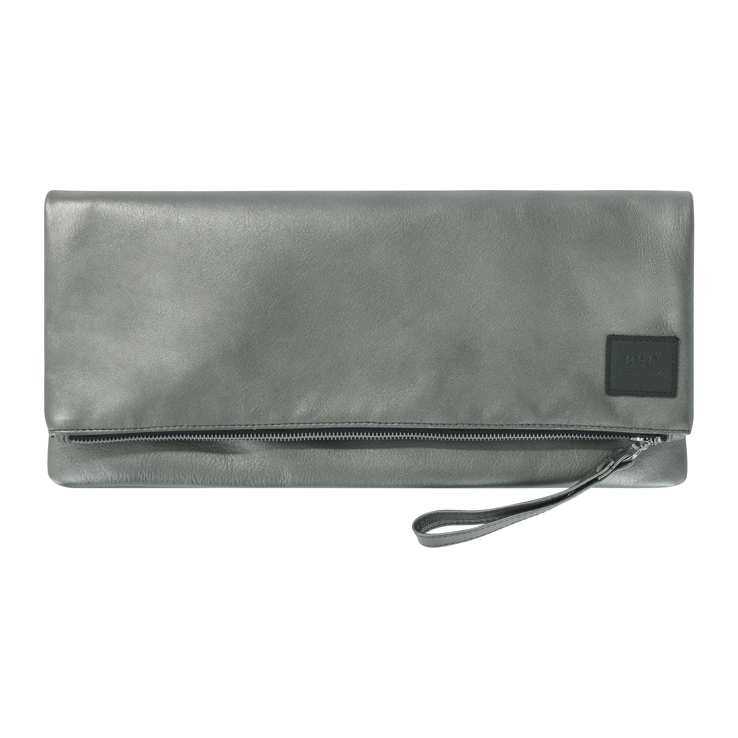 California Fold Over Clutch Bag. Soft Full Grain Genuine Leather