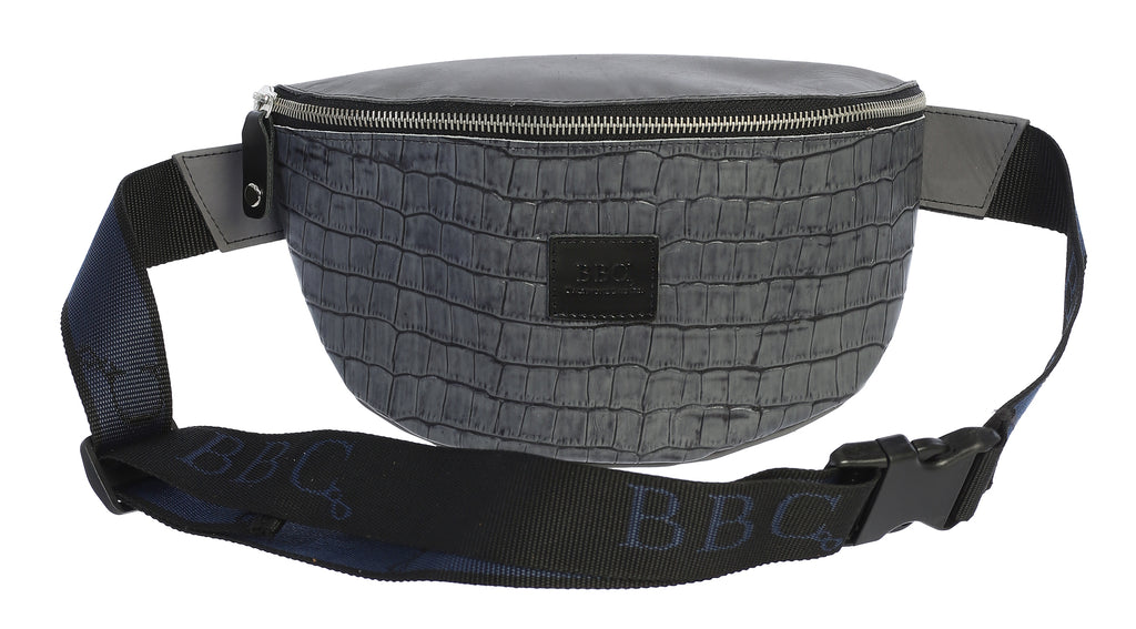 Crocodile Print Unisex Genuine Leather Fanny Pack, Crossbody Bag, & Belt Bag