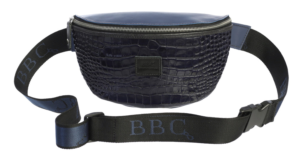 Crocodile Print Genuine Leather Fannypack and Cross Body Bag