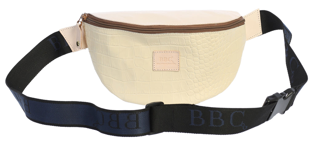 Crocodile Print Unisex Genuine Leather Fanny Pack, Crossbody Bag, & Belt Bag