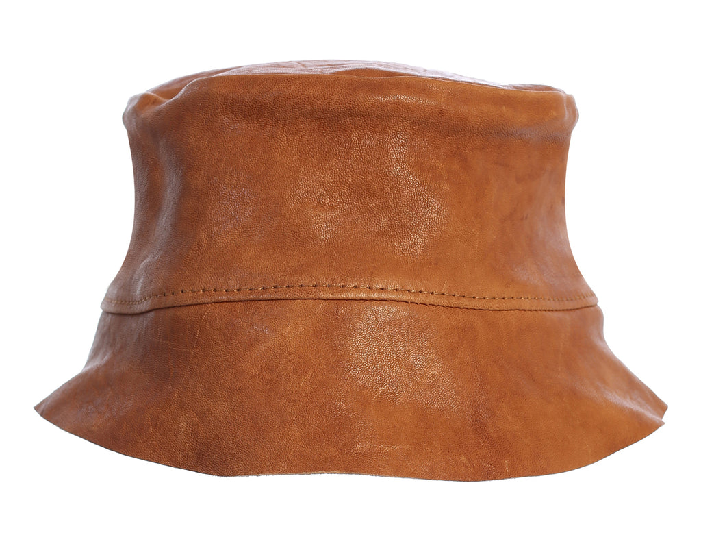 Lambskin Leather Bucket Hat