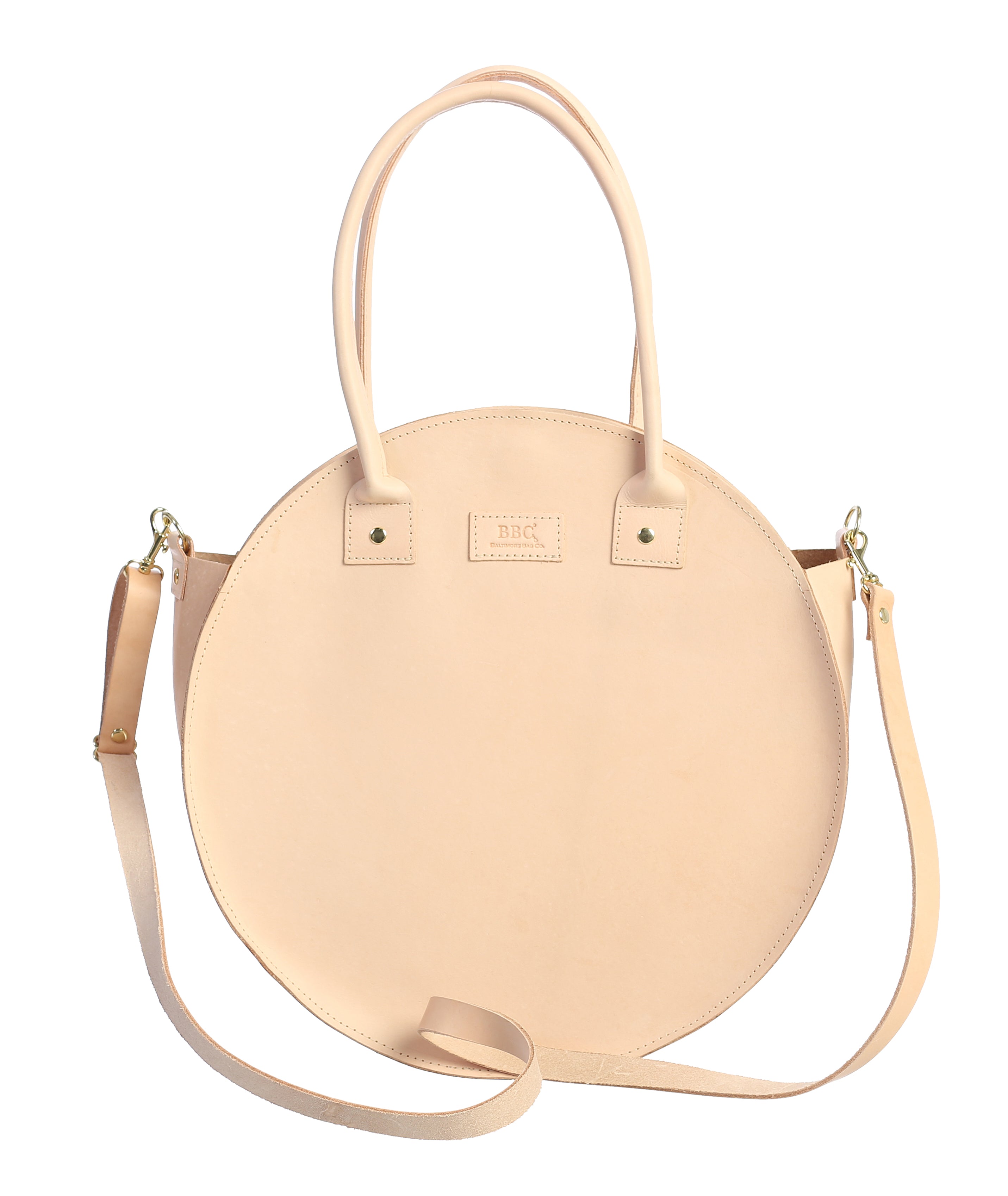 BBC Large Round Tote Leather Bag