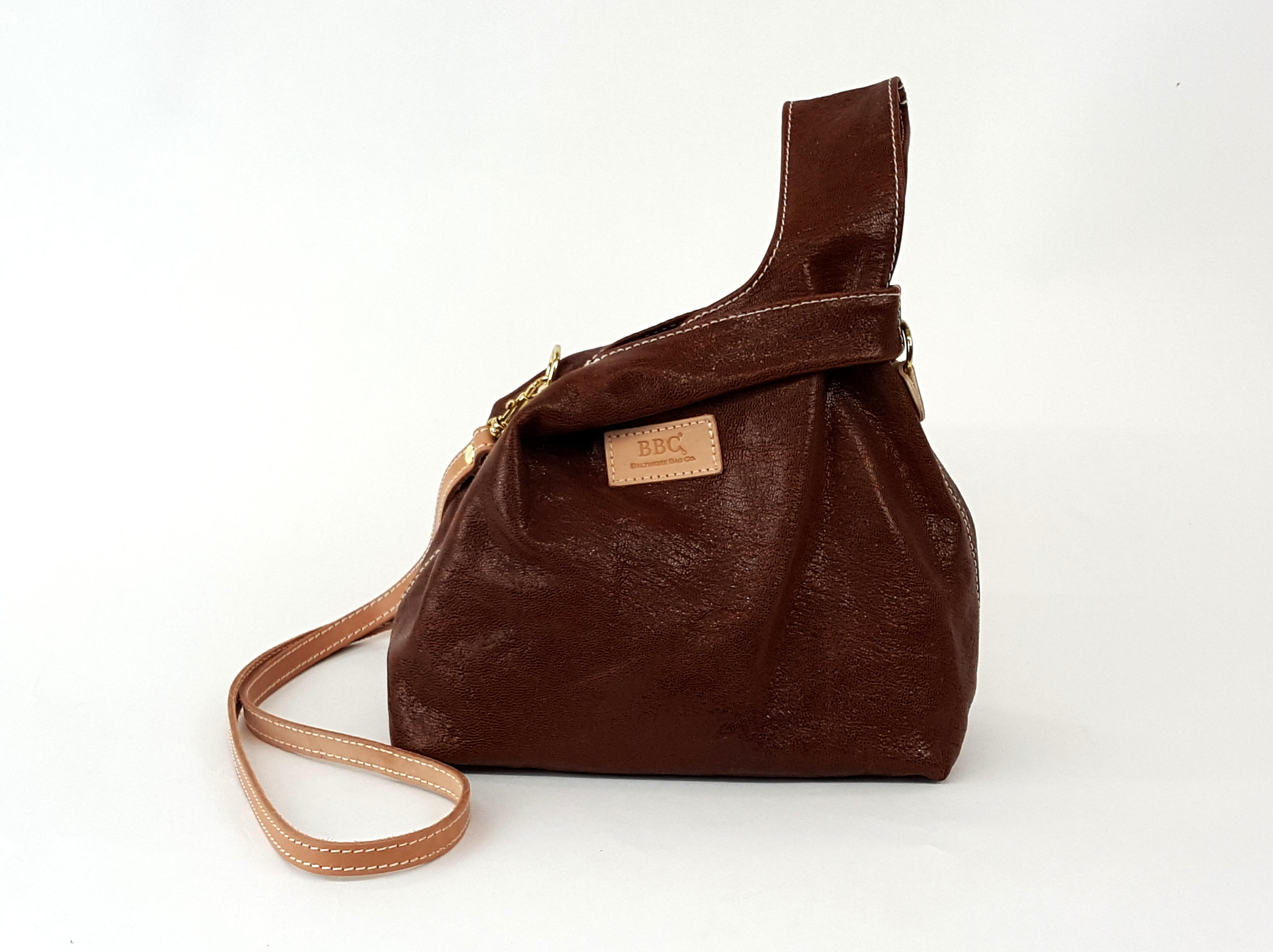 Genuine Full Grain Leather Wrist Pouch Bag with Strap