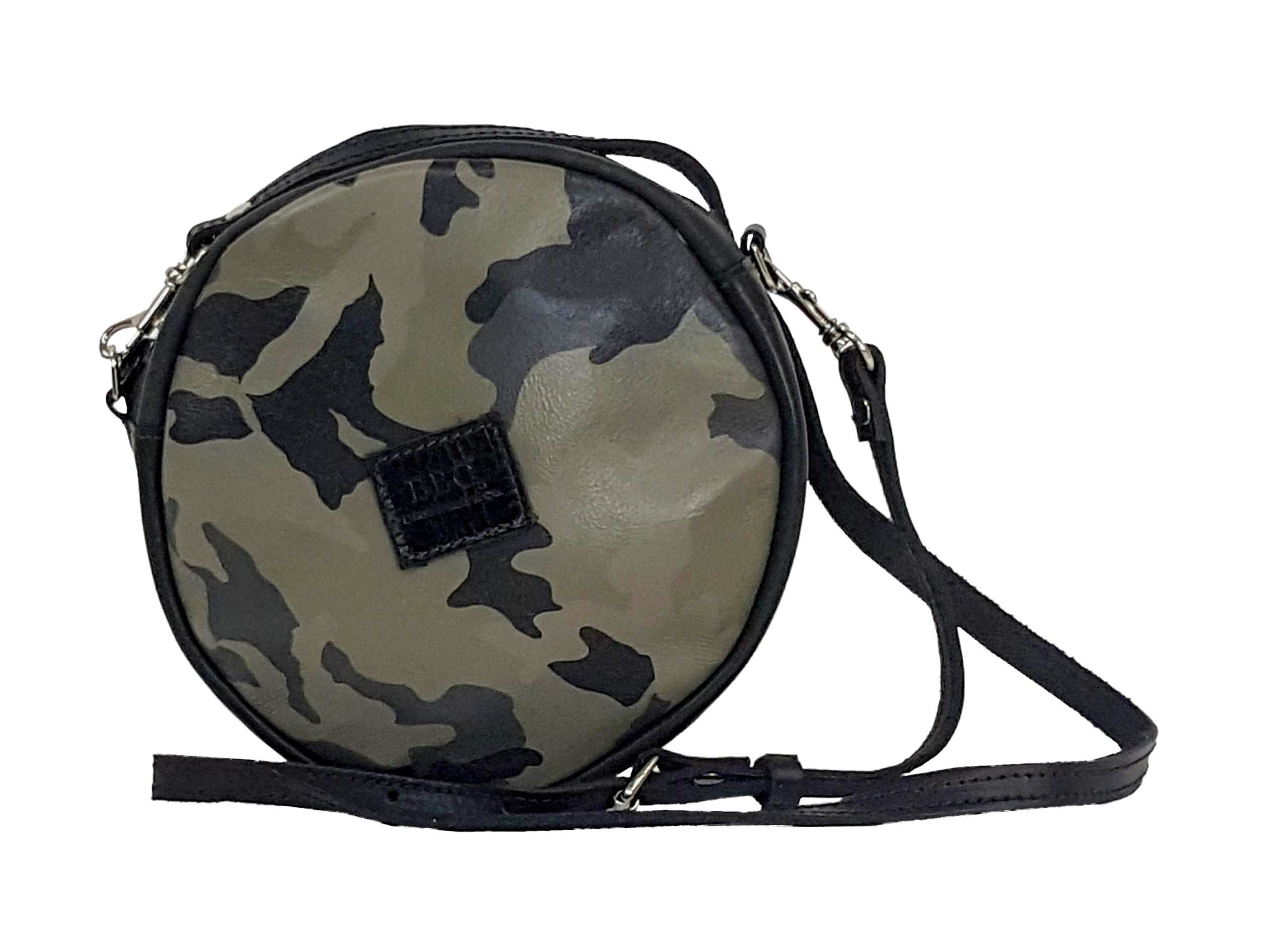 Camo Leather Round Mini Bag