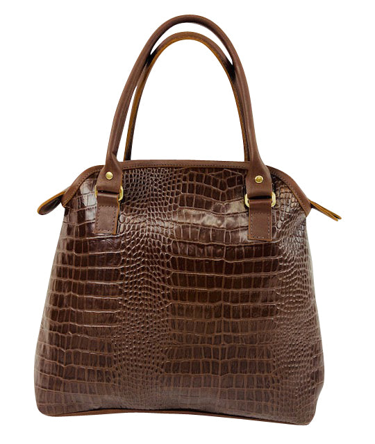 100% Genuine Croc Print Leather. Medium Tote Bag.