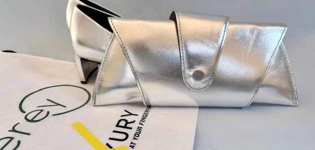JereyO. Silver Wrap Clutch Bag