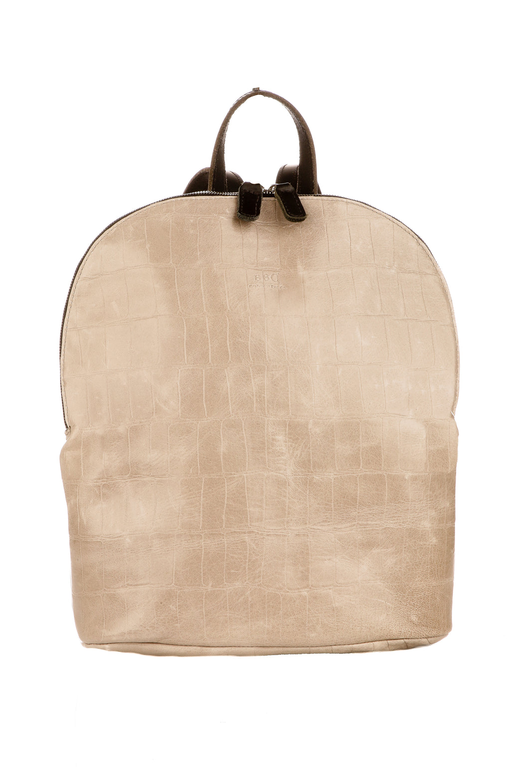 Gray Lambskin Croc Print Backpack