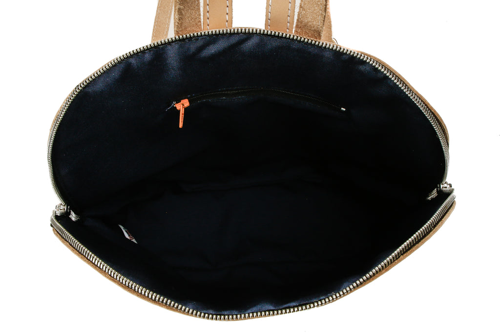 Sleek Genuine Full Grain Vegetable Leather Backpack