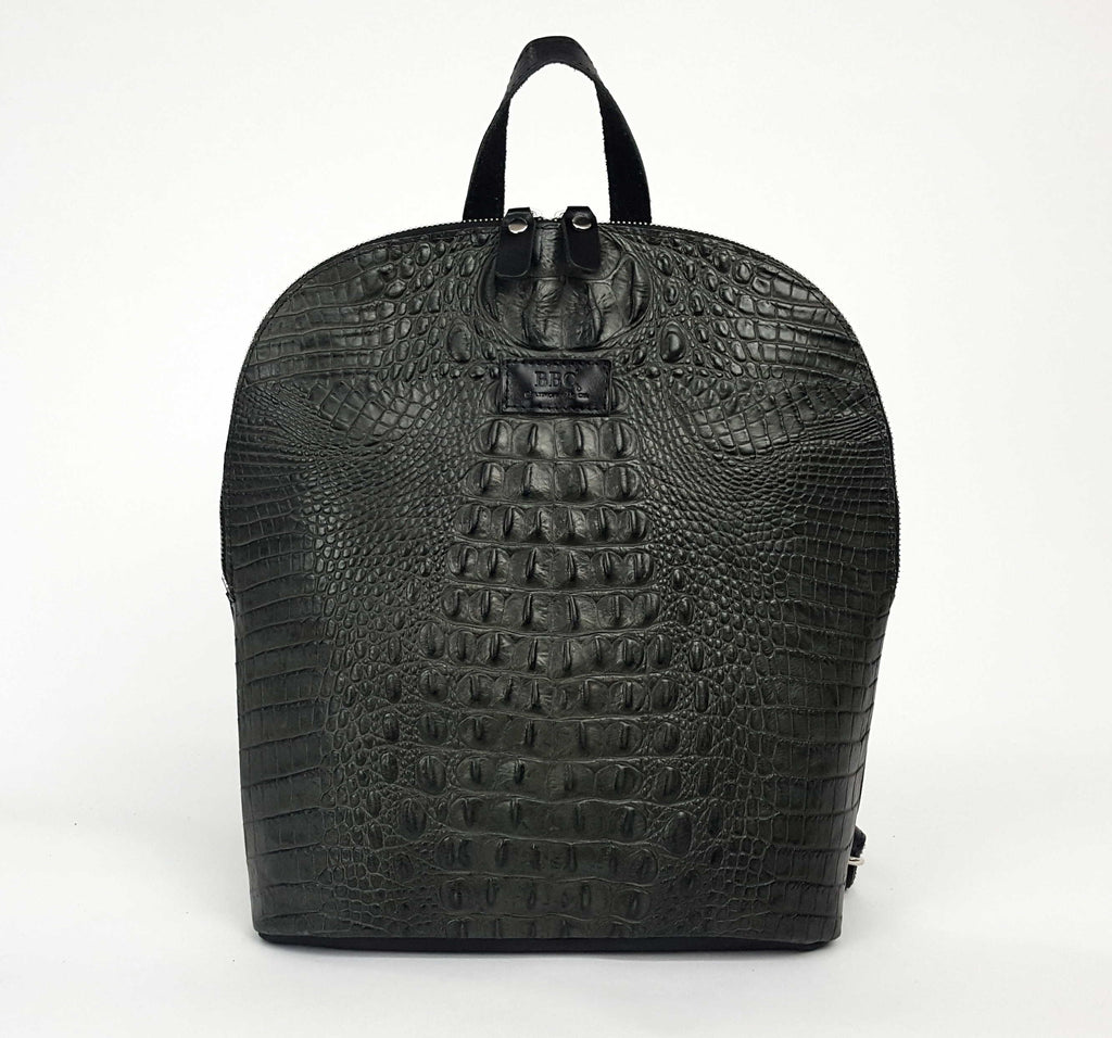 Simply Exotic Genuine Full Grain Croc Leather Backpack