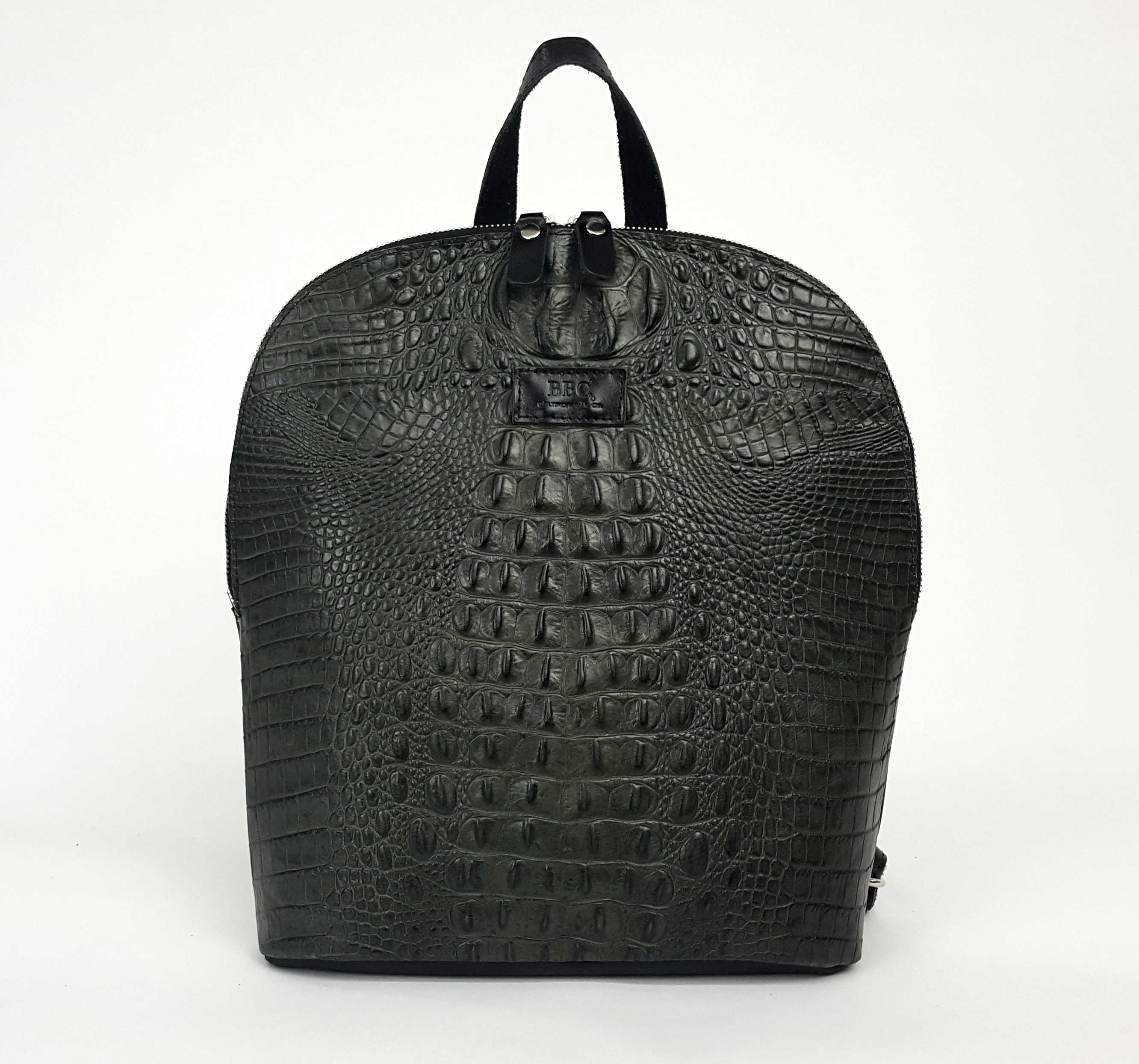 Simply Exotic Genuine Full Grain Croc Leather Backpack