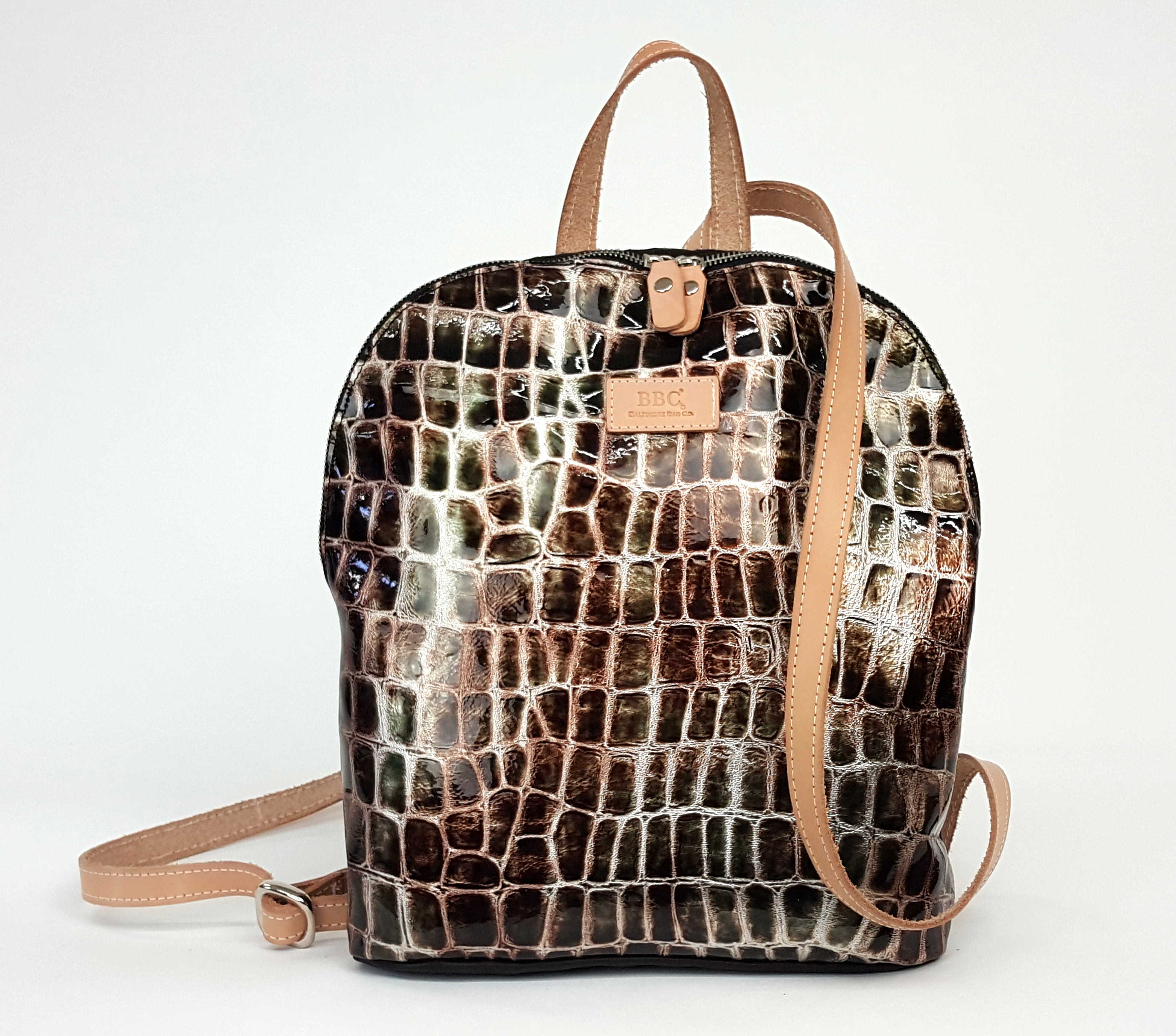 Simply Exotic Genuine Full Grain Croc Leather Backpack