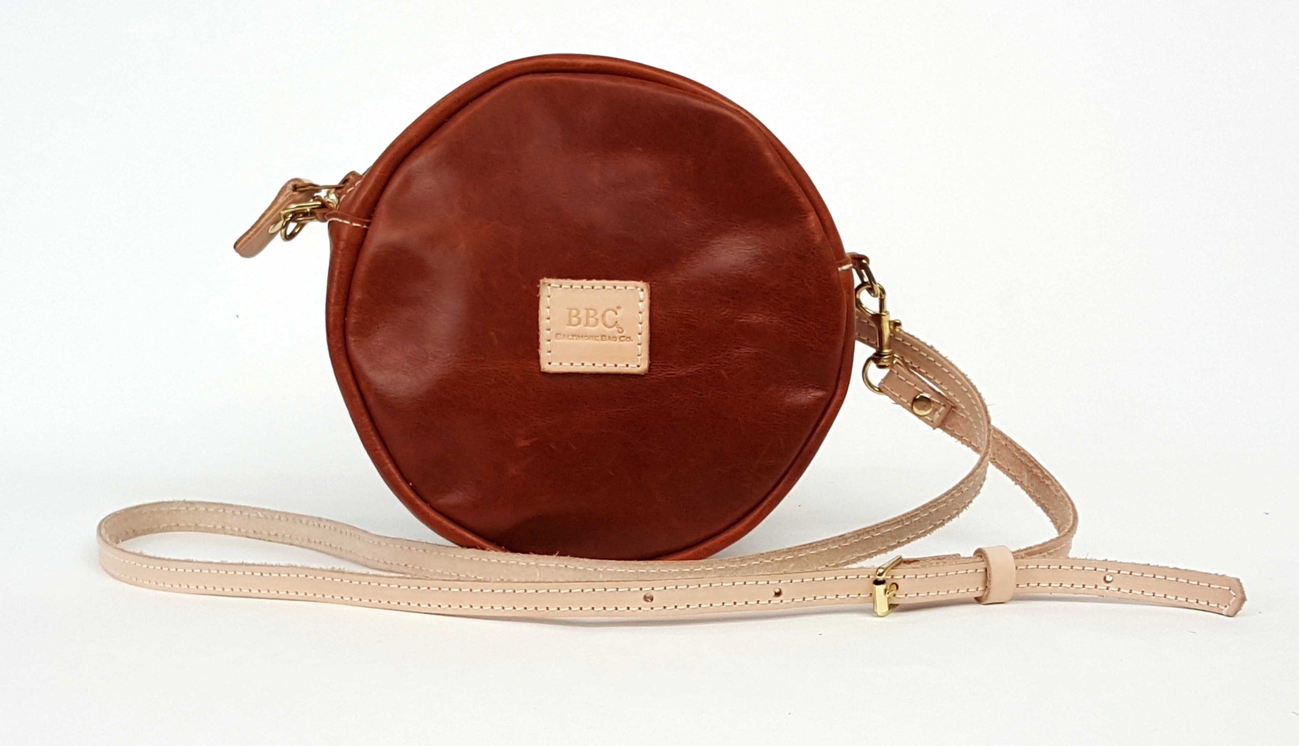 Round Crossbody Full Grain Leather Mini Bag