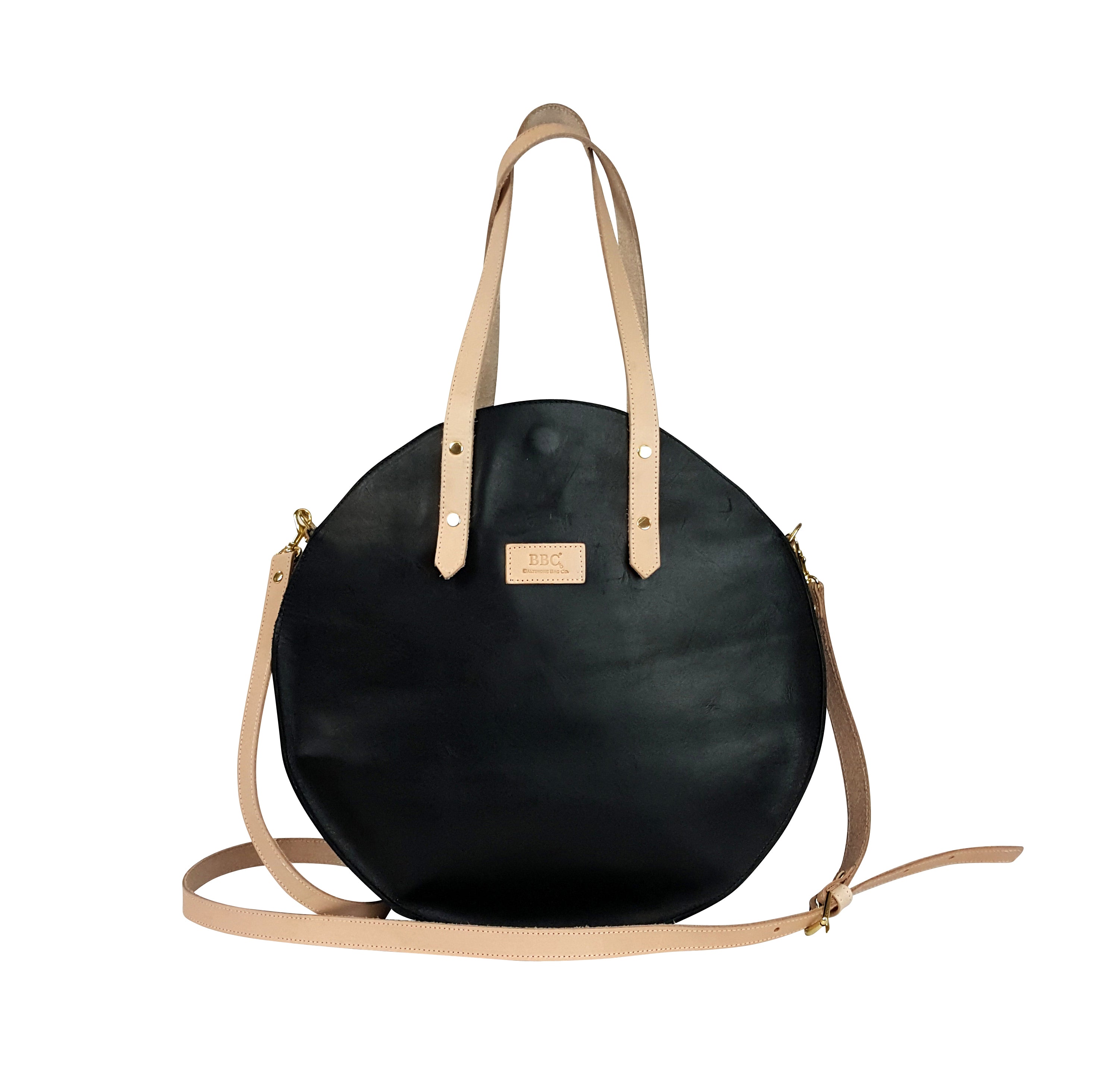 BBC Large Round Tote Leather Bag