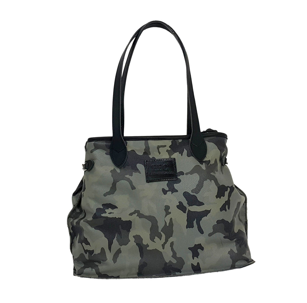 Camo Cosmo Leather Tote