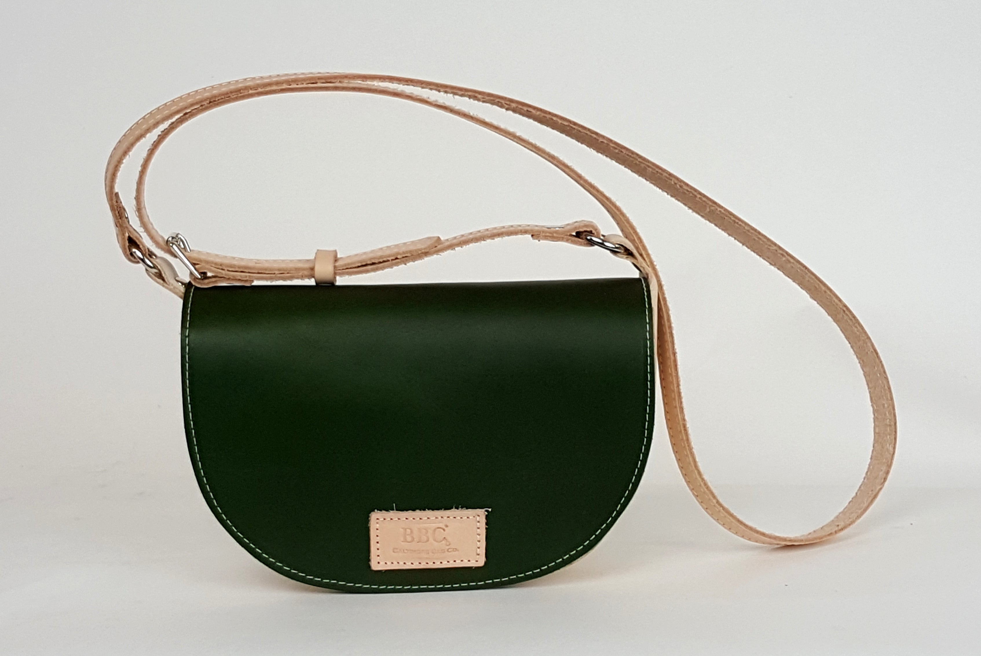 Half Moon Genuine Full Grain Vegetable Leather Flap Bag