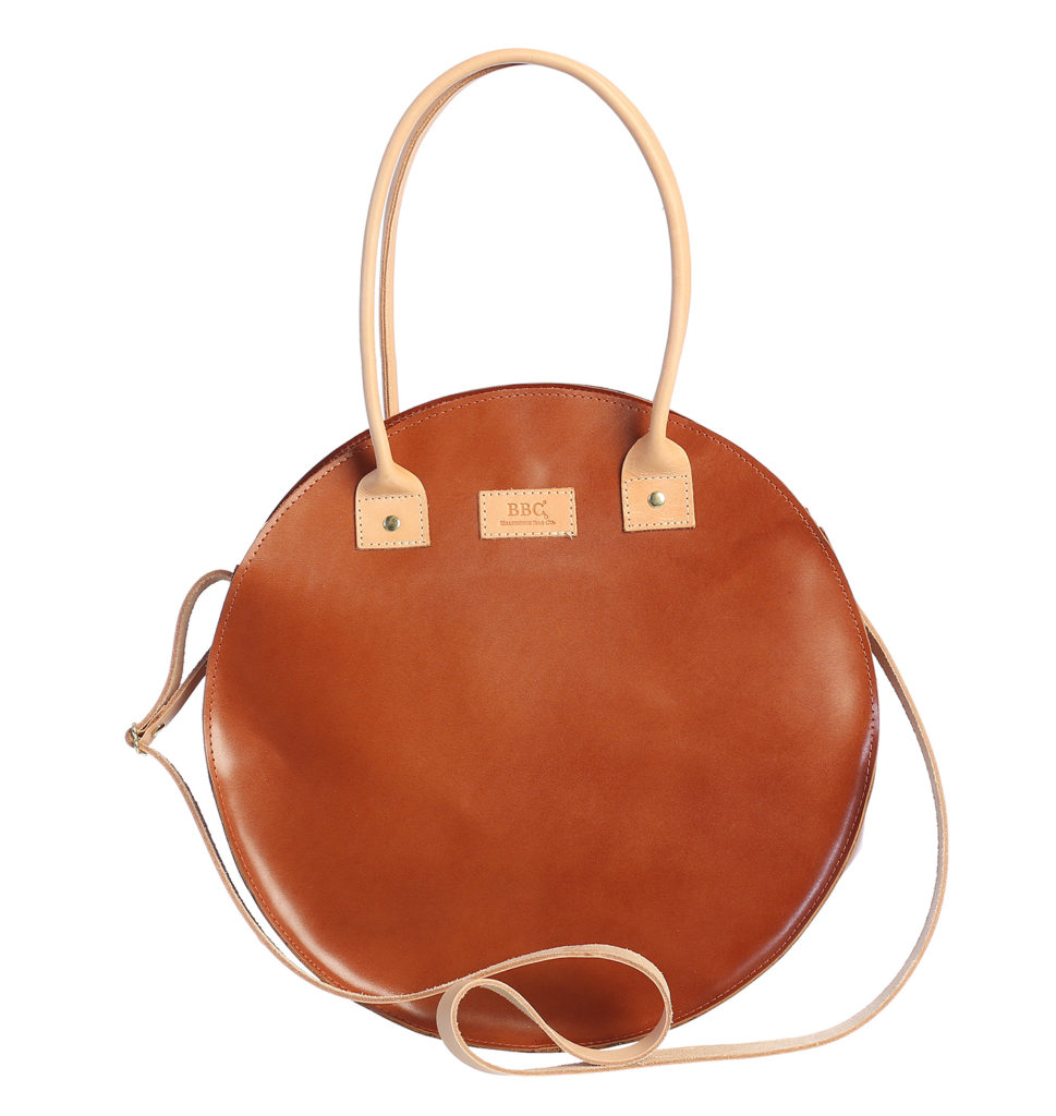 Round leather tote online bag