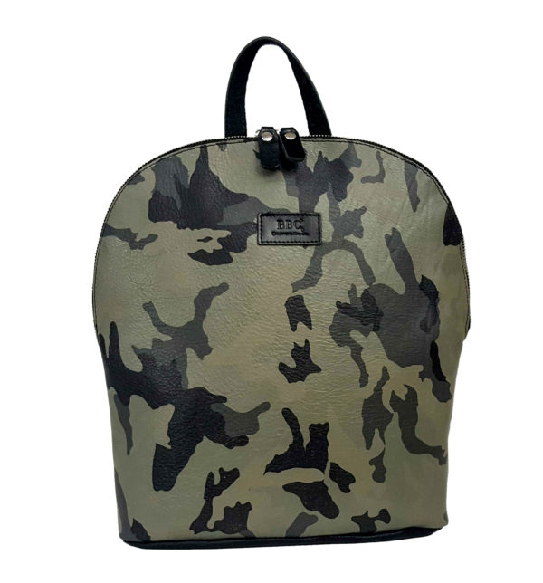 Camo Sleek Genuine Leather Backpack