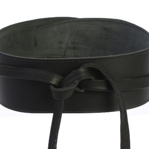 Obi Belt. Genuine Leather Wraps around the Waist into a Slit. 3" Corset Belt