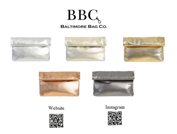 BBC Soft Leather Paper Bag Clutch or Lunch Bag Clutch