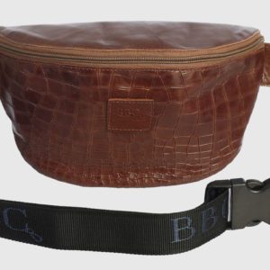 Crocodile Print Leather Fanny Pack and Crossbody Bag