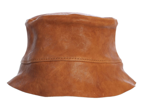 Lambskin Leather Bucket Hat