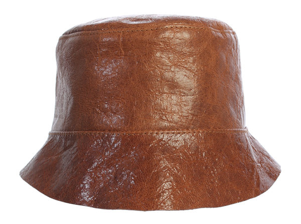 Lambskin Leather Bucket Hat