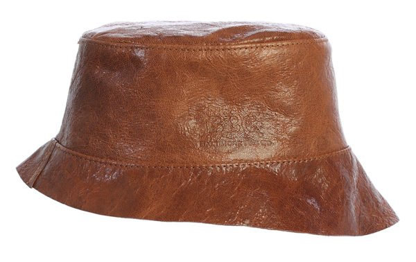 Lambskin Leather Bucket Hat