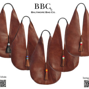 Unique Sleek Long Body Leather Tote Bag with Kenyan Beaded Tassel