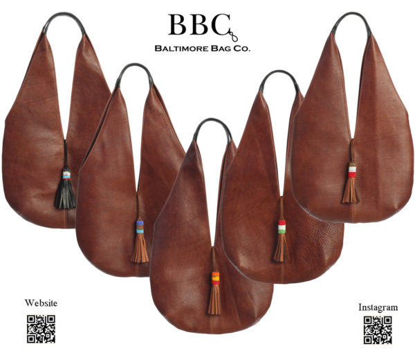 Unique Sleek Long Body Leather Tote Bag with Kenyan Beaded Tassel
