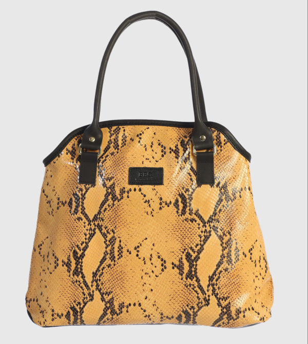 Medium Handle Snake Print Leather Bag