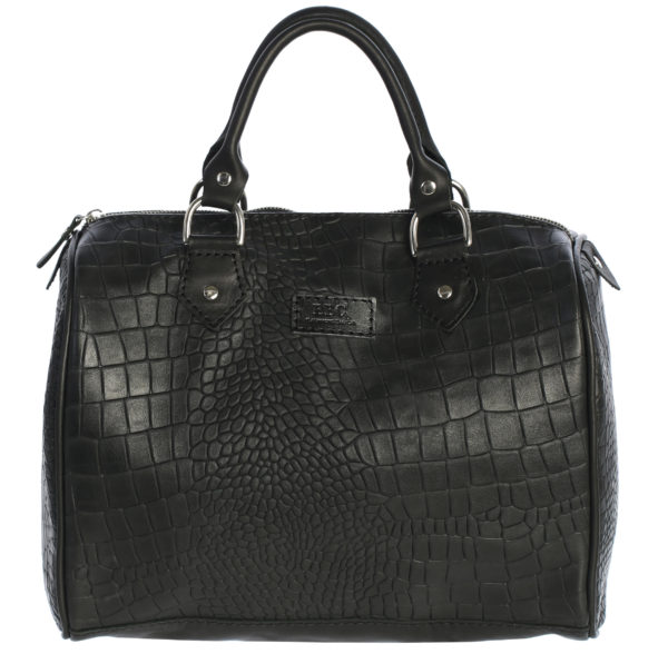 Genuine Leather Speedy Croc Tote Bag